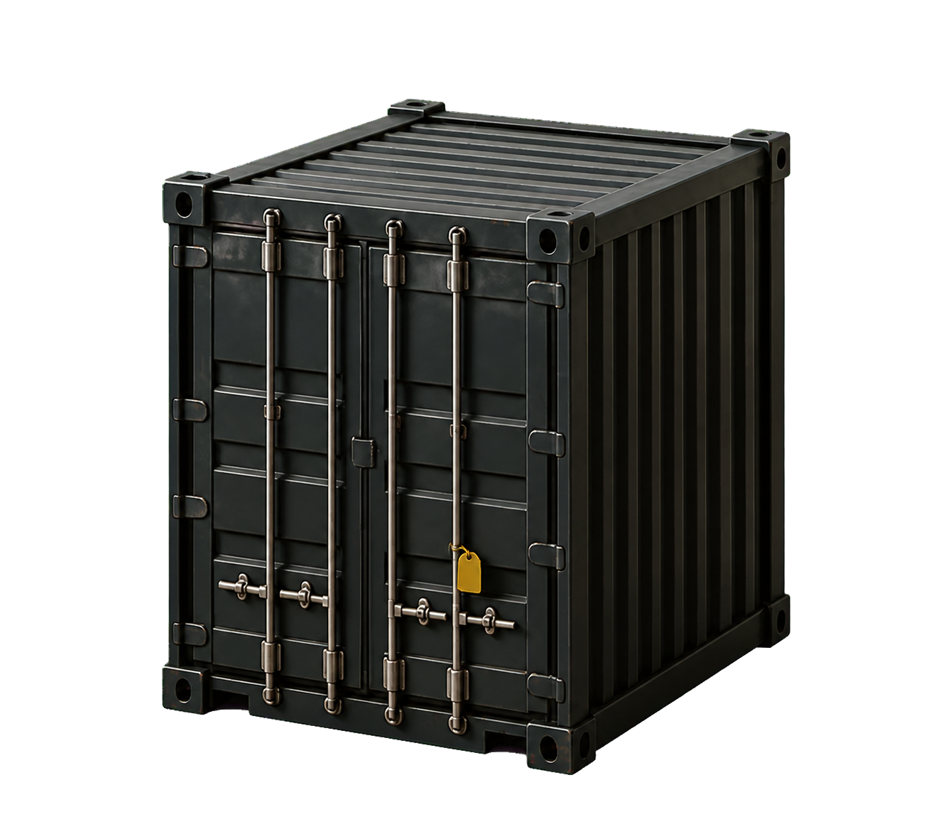 Ilustracja 3D kontenera transportowego, obrazująca logistyczną stronę sieci Coffeenomics.