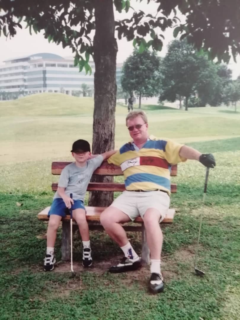 Kevin and Dougie golfing together in the early years.